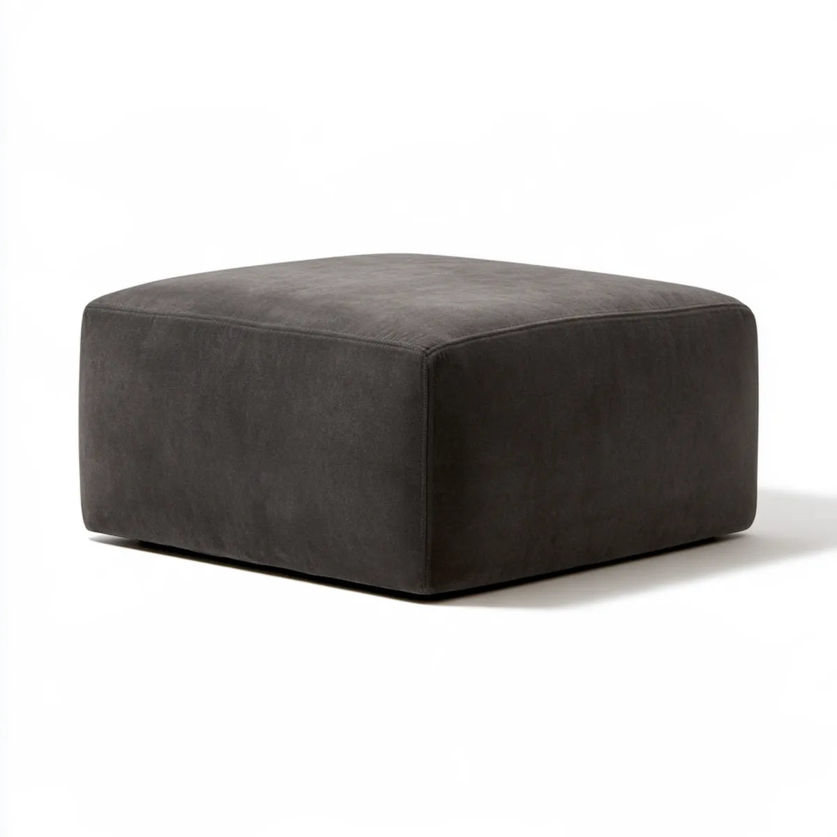 Square Ottoman, 36 x 36 x 18 in, Dark Gray Polyester Microfiber Upholstery with PU Foam