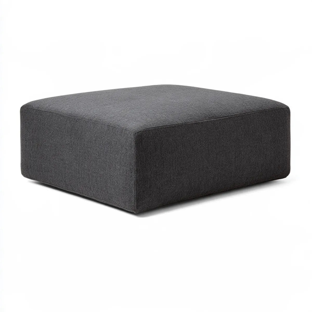 Upholstered Ottoman, 39.4 x 27.6 x 15.7 in, Dark Gray Polyester Fabric