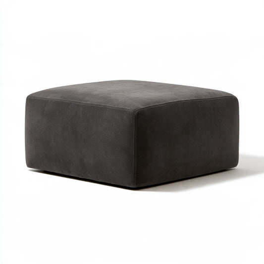 Square Ottoman, 36 x 36 x 18 in, Dark Gray Polyester Microfiber Upholstery with PU Foam