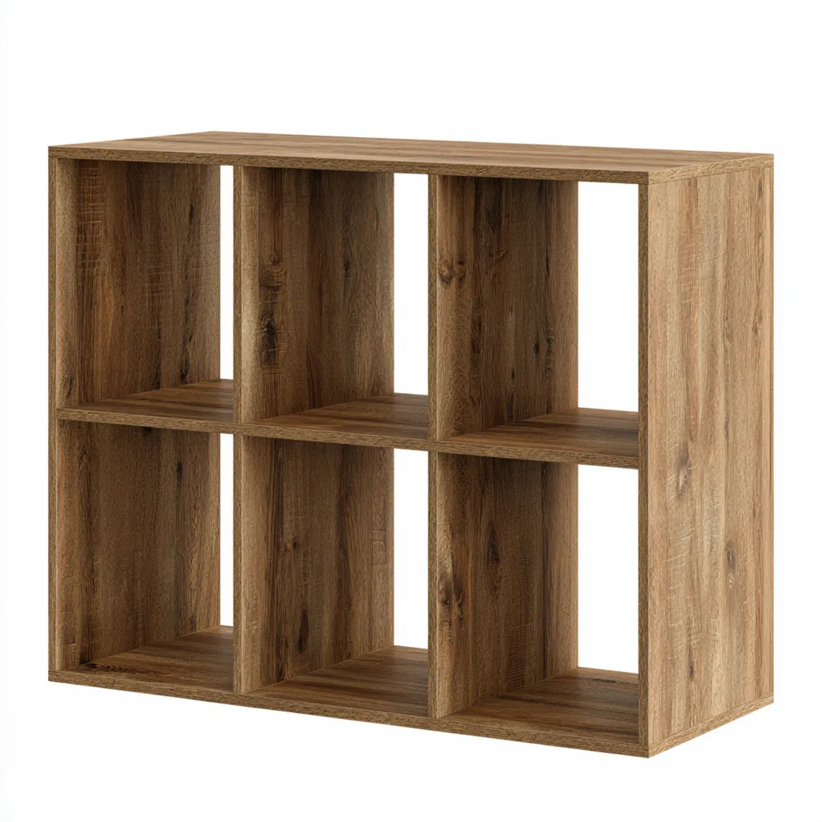 6-Cube Storage Organizer Bookcase, 31.5 x 11.6 x 31.5 in, Brown Particleboard Rectangular Shelf