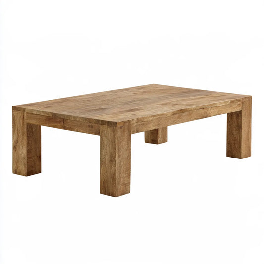 Rectangular Coffee Table, 47.2 x 23.6 x 17.7 in, Natural Brown Solid Mango Wood